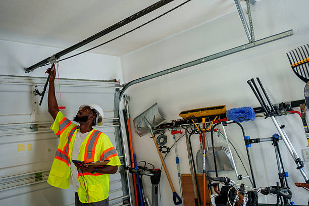 Professional Garage Door Panel Replacement technician working in Spruce Pine, NC